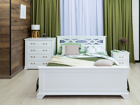 Двуспальная кровать с матрасом Niko - Кровать в стиле современной классики из массива