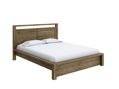 Белая кровать Fiord - Кровать из массива с декоративной резкой в изголовье.